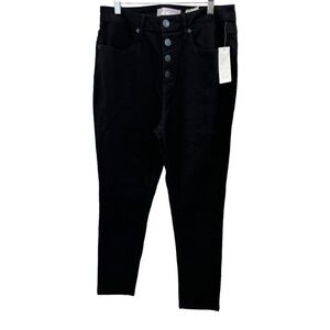 No Boundaries Black Hi Rise Skinny Button Fly Stretch Denim Jeans Jrs. 15 NWT